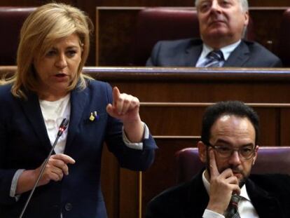 Elena Valenciano, este miércoles en el Congreso.