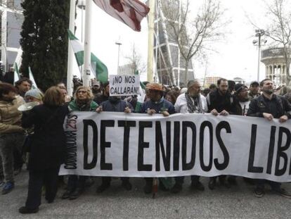 Protestas este lunes en los Juzgados de Plaza de Castilla.