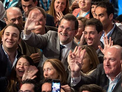 Rajoy en el encuentro con militantes del PP.
