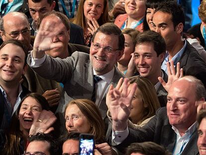 Rajoy en el encuentro con militantes del PP.