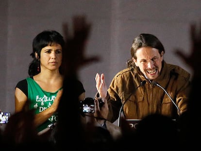 Pablo Iglesias, anoche en Madrid.