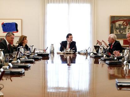 Mariano Rajoy durante el Consejo de Ministros.