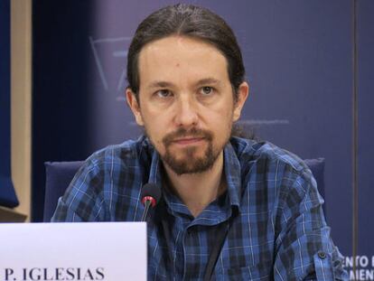 Pablo Iglesias, hoy en Bruselas.