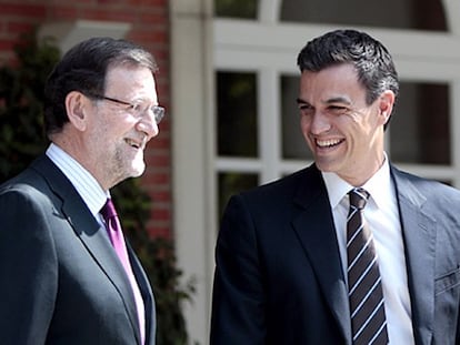 Rajoy y Sánchez, en Moncloa.