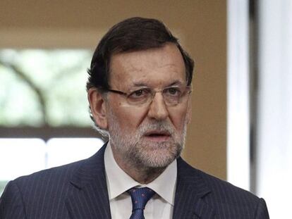 Rajoy, durante la rueda de prensa en La Moncloa.
