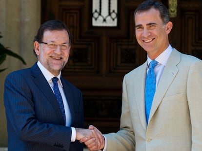 Rajoy y Felipe VI, en el Palacio de Marivent.