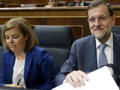 Mariano Rajoy y Soraya Sáenz de Santamaría, este miércoles.
