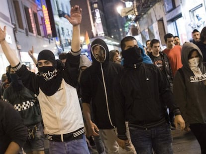 Manifestantes por las calles de Madrid.