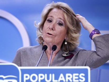 Esperanza Aguirre, este lunes.