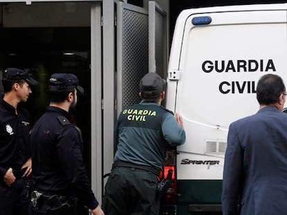 Llegada de los detenidos a la Audiencia Nacional.