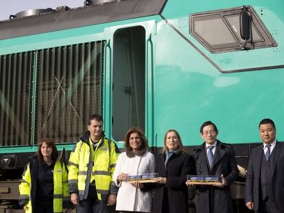 The first China-Spain freight train reached Madrid on Tuesday after a 13,000km journey.