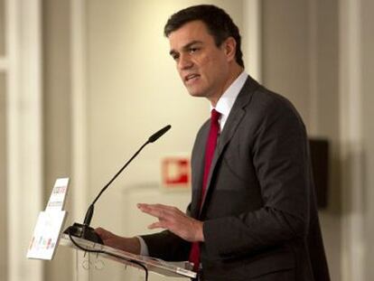 El secretario general del PSOE, Pedro Sánchez, durante un acto en Madrid