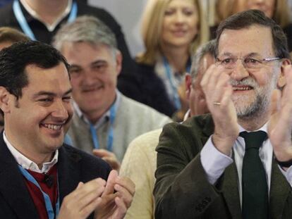 Rajoy junto al presidente del PP andaluz.