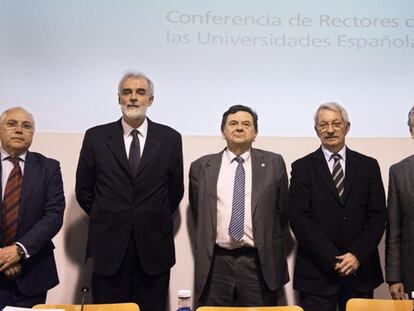 Los rectores, en la Asamblea que ha analizado la reforma del Gobierno.