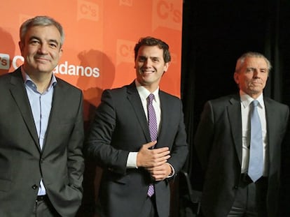 Luis Garicano, Albert Rivera y Manuel Conthe.