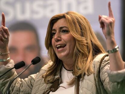 Susana Díaz, en un acto político este jueves en Andújar.