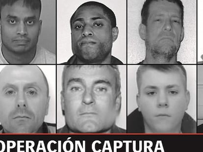 Cartel de los delincuentes más buscados.