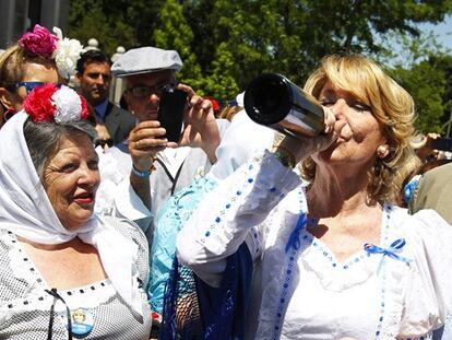 Aguirre, durante su visita a la Pradera de San Isidro.