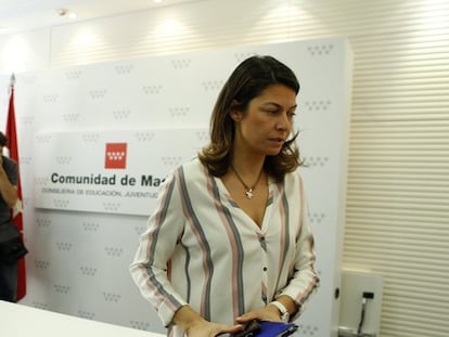 Lucía Figar, tras anunciar su dimisión.