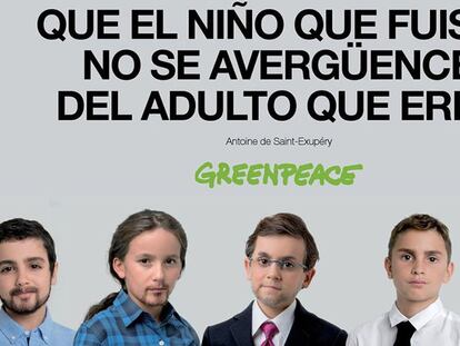 Cartel de la campaña con los pequeños candidatos.