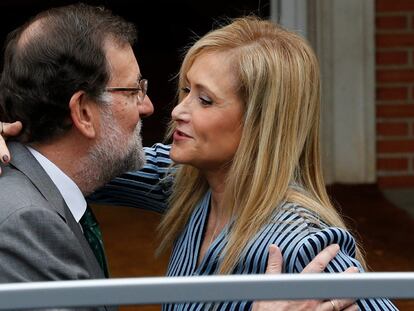 Cifuentes y Rajoy durante su encuentro hoy