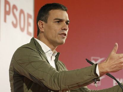 El secretario general del PSOE y candidato a la presidencia del Gobierno, Pedro Sánchez, este sábado en Madrid.