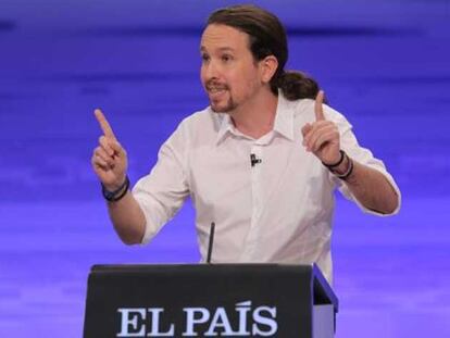 Pablo Iglesias, durante el debate digital.