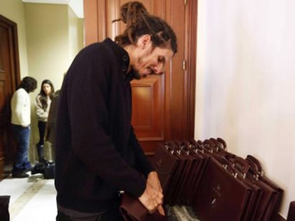 Alberto Rodríguez, de Podemos, en el Congreso de los Diputados