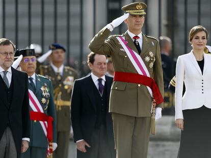 El rei Felip VI i la reina Letícia durant la Pasqua Militar. / Samuel Sánchez