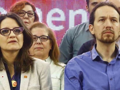 Mònica Oltra y Pablo Iglesias, en Alicante.