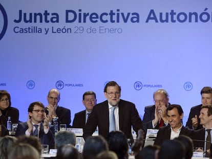 Rajoy en la junta directiva del PP de Castilla y León.