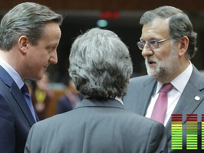 Cameron y Rajoy en Bruselas, este jueves.