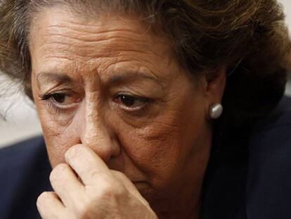 Rita Barberá, durante la rueda de prensa de su último pleno como alcaldesa el pasado 10 de junio.
