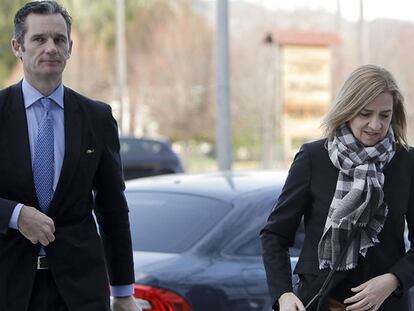 Cristina de Borbón e Iñaki Urdangarin, a su llegada a la Audiencia de Palma este jueves.