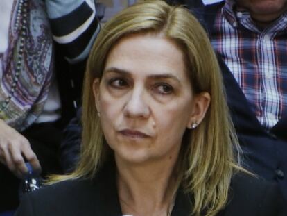 La infanta Cristina, este jueves, ante el tribunal.