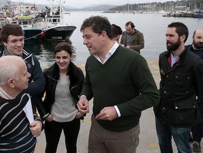 Gómez Besteiro, durante una visita reciente a Portosín.