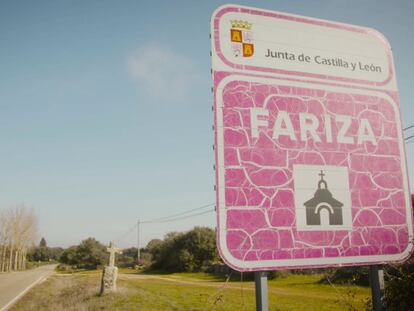 Entrada al municipio zamorano de Fariza.