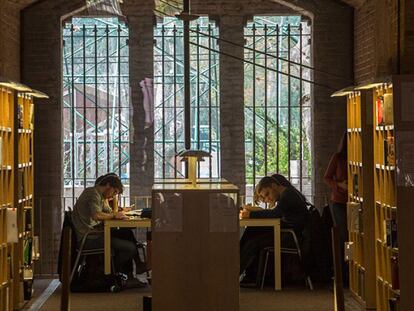Una biblioteca de la Universidad Pompeu Fabra, este jueves.