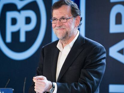 Mariano Rajoy, el sábado pasado en un acto del PP. ALBERT GARCÍA