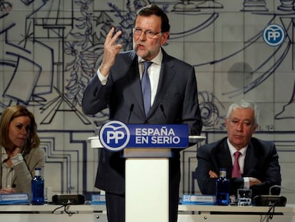 El presidente en funciones, Mariano Rajoy, durante un acto en Cuenca.