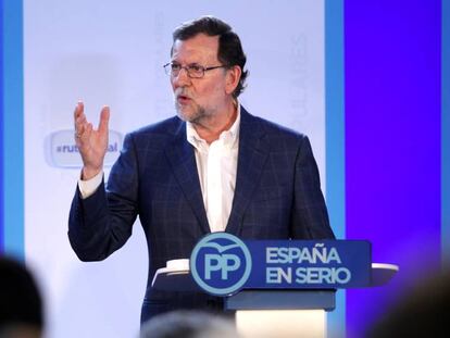 El presidente de Gobierno en funciones, Mariano Rajoy, durante un acto Zaragoza.