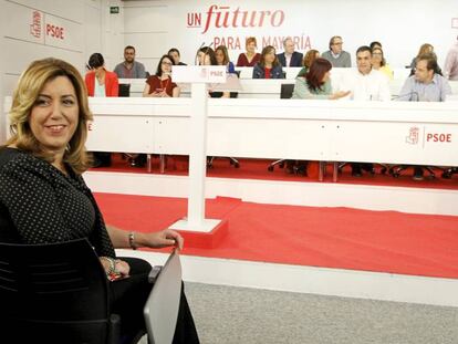 Susana Díaz antes del comité federal de este sábado.