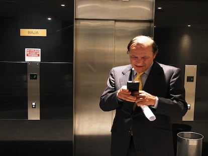 Pujalte, en los ascensores del Congreso. L. S.