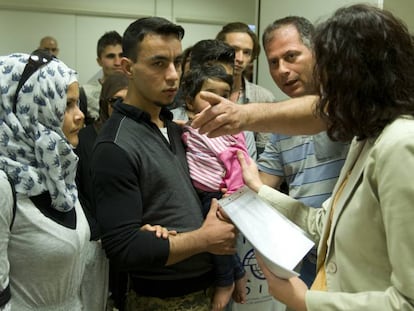 Llegada a Madrid de los refugiados procedentes de Grecia.