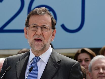 Rajoy, en un acto en Madrid. AFP