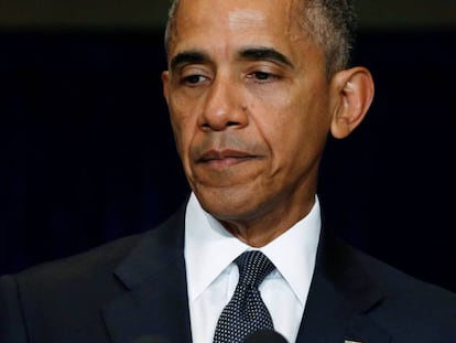 Obama, durante su comparecencia en Varsovia tras el tiroteo de Dallas.