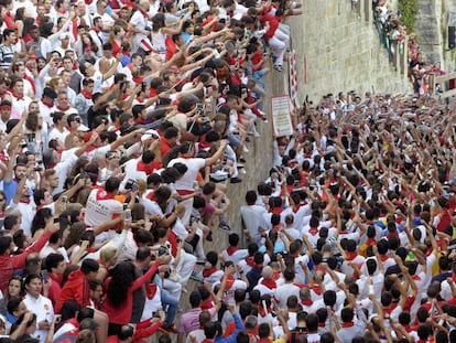 A ladeira de Santo Domingo, em Pamplona.