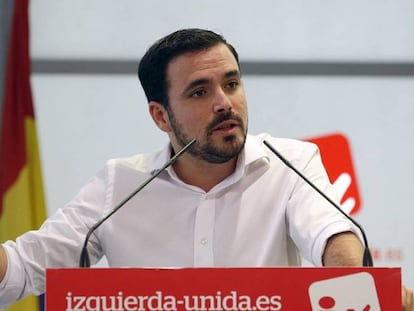 Alberto Garzón, este sabado en Madrid.