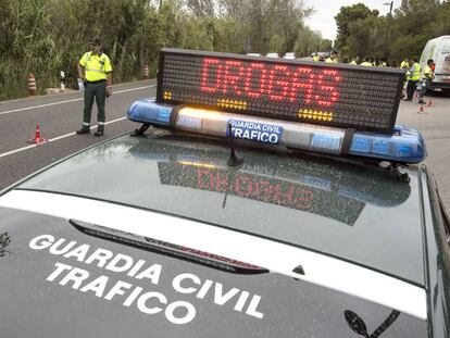 Un control de la Guardia Civil este jueves en Valencia.
