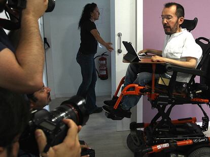 El secretario de Organización de Podemos, Pablo Echenique, esta semana en Madrid.